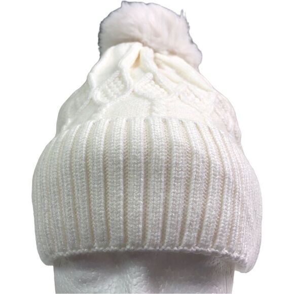 NEW Ivory Cable Knit Beanie Hat - Picture 2 of 8